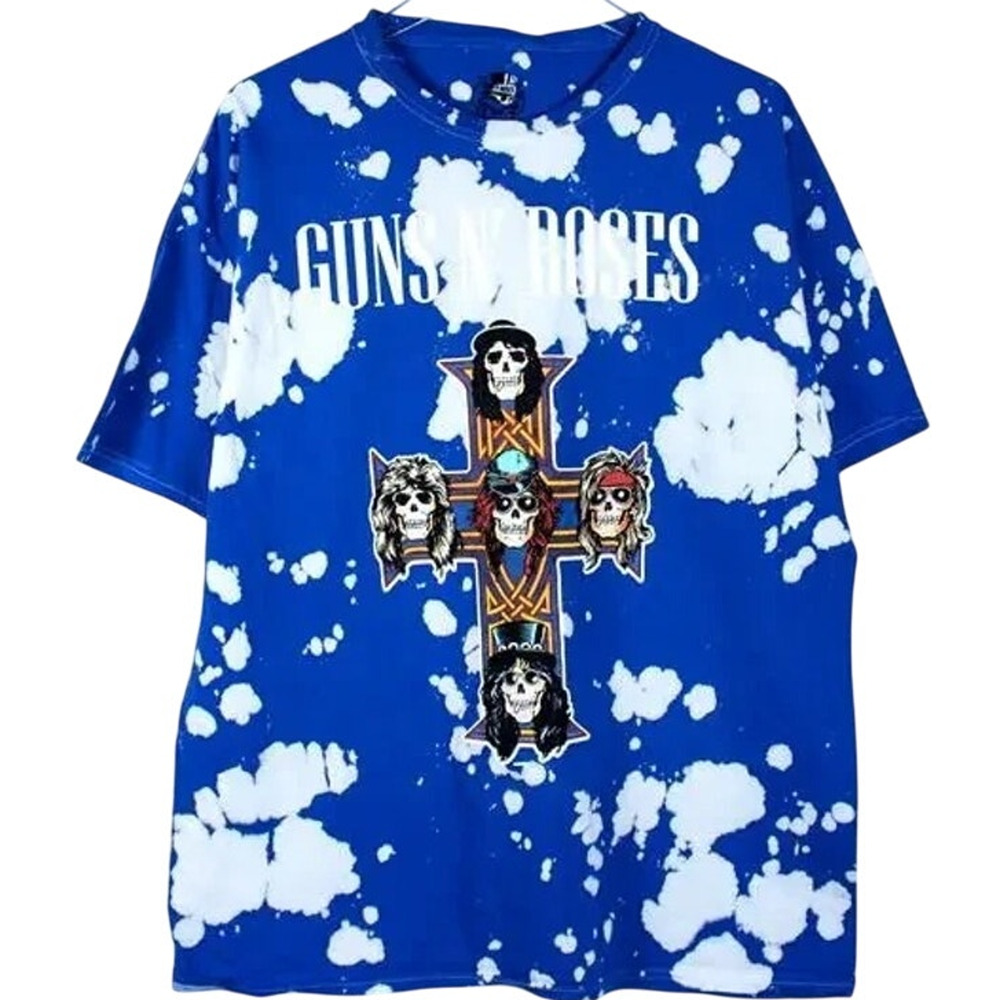 Guns N Roses Vintage Style TieDye Appetite for Destruction TShirt 4XL Blue White